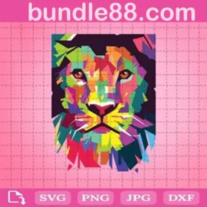 Colorful Lion Head Svg