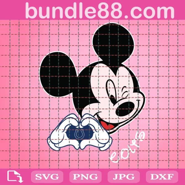 Colts Mickey Mouse Football Svg