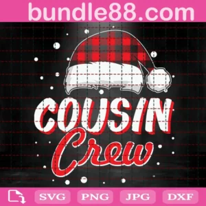 Cousin Crew Svg, Christmas Santa Hat Svg