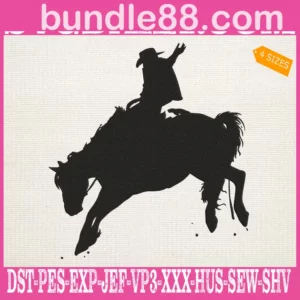 Cowboy Riding Horse Embroidery Machine