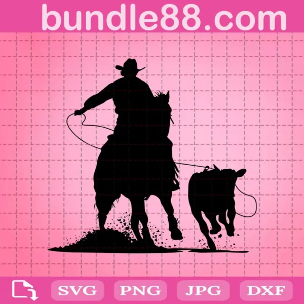 Cowboy Riding Horse Svg