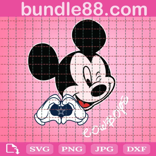 Cowboys Mickey Mouse Football Svg