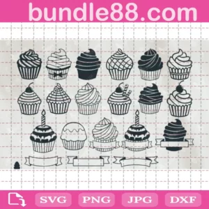 Cupcake Birthday Bundle Svg Free
