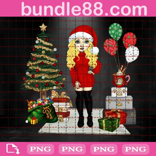 Cute Christmas Girl Png