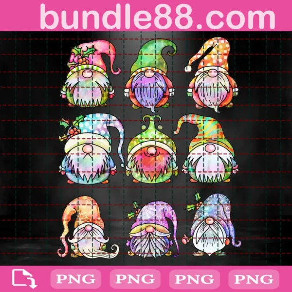 Cute Christmas Gnomes Bundle Png