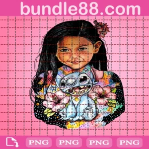 Cute Stitch Png, Stitch With Flower Png