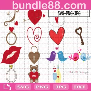 Cute Valentine Bundle Svg Free