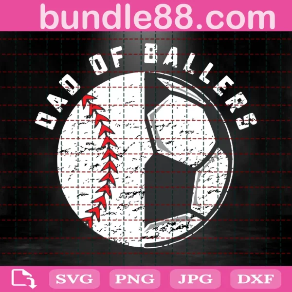 Dad Of Ballers Softball Svg