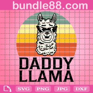 Daddy Llama Svg, Llama Svg