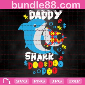 Daddy Shark Autism Svg