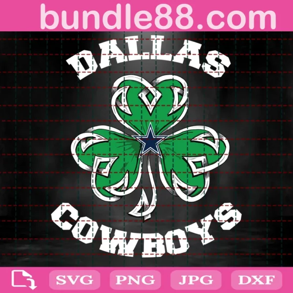 Dallas Cowboys Lucky Clover Svg