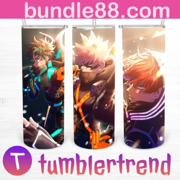 Deku Bakugo And Todoroki Shouto 20oz Tumbler Skinny