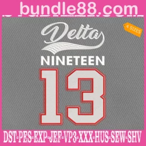 Delta Nineteen 13 Embroidery Files
