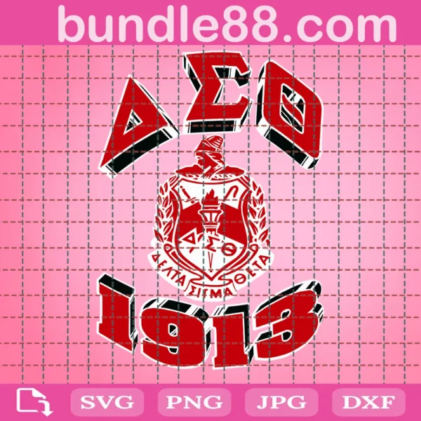 Delta Sigma Theta 1913 Greek Letters Svg