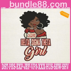 Delta Sigma Theta Girl Embroidery Files