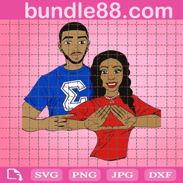 Delta Sigma Theta Man And Woman Svg