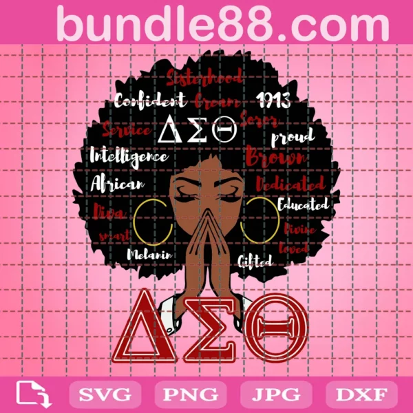 Delta Sigma Theta Sorority Black Girl Svg