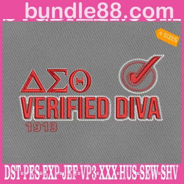 Delta Sigma Theta Verified Diva Embroidery Files