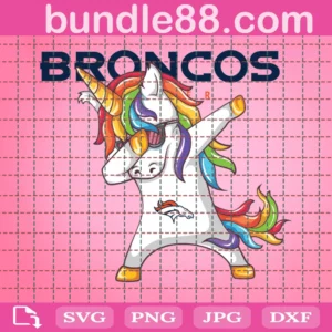 Denver Broncos Football Unicorn Face Cut File