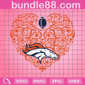 Denver Broncos Heart Svg