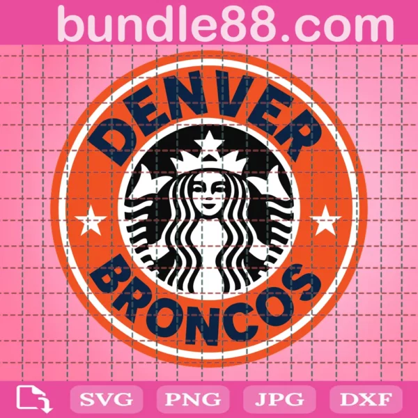 Denver Broncos Starbucks Logo Cup Wrap Svg