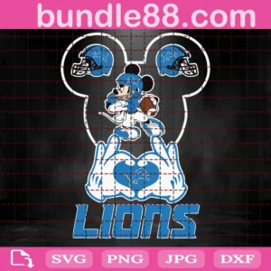 Detroit Lions Football Mouse Clipart