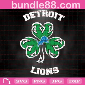 Detroit Lions Lucky Clover Svg