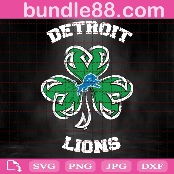 Detroit Lions Lucky Clover Svg
