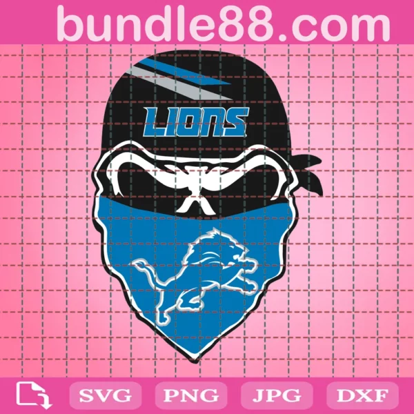 Detroit-Lions Skull Football Svg Files