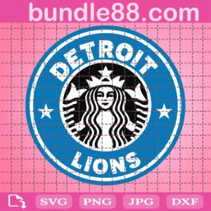 Detroit Lions Starbucks Logo Cup Wrap Svg