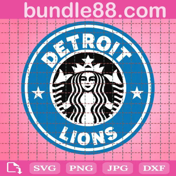 Detroit Lions Starbucks Logo Cup Wrap Svg