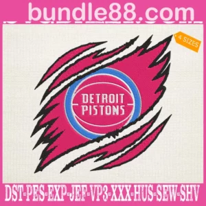 Detroit Pistons Embroidery Design