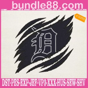 Detroit Tigers Embroidery Design