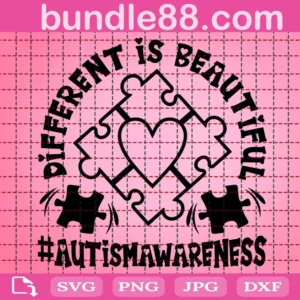 Different Is Beautiful Autism Awareness Svg