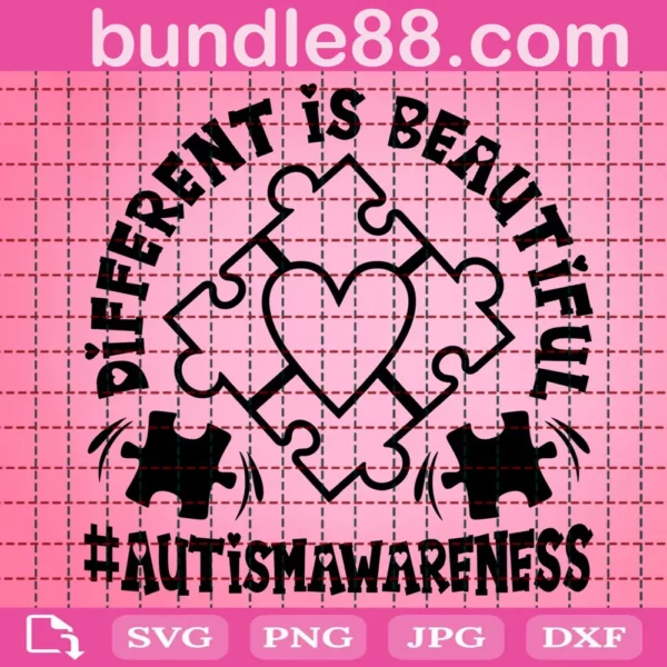 Different Is Beautiful Autism Awareness Svg