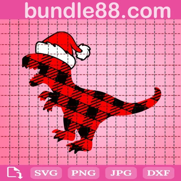 Dinosaur Buffalo Plaid Svg