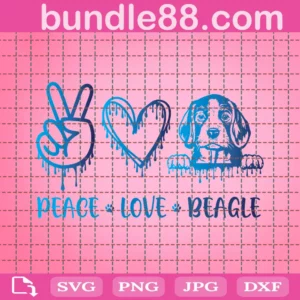 Beagle Svg, Peace Love Beagle Svg