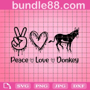 Donkey Svg, Peace Love Donkey Svg