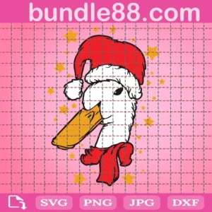 Duck With Christmas Hat Svg