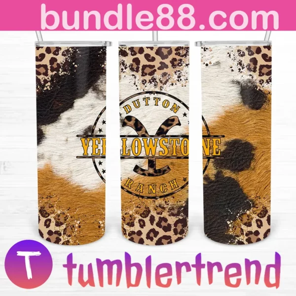 Dutton Ranch Yellowstone Leopard 20oz Tumbler Skinny