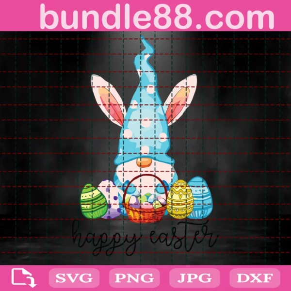 Easter Bunny Gnomes With Egg Svg