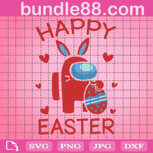 Easter Svg, Among Us Bunny Easter Design