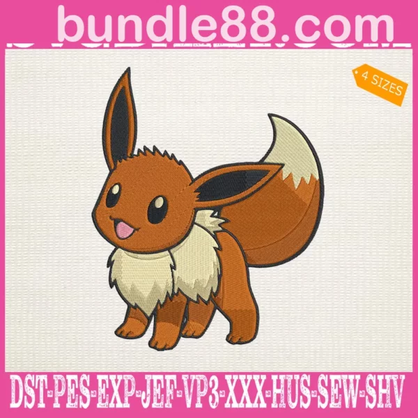 Eevee Pokemon Embroidery Design