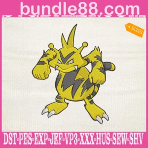 Electabuzz Pokemon Embroidery Design