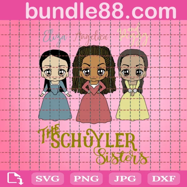 Eliza Angelica And Peggy The Schuyler Sisters Trending Svg