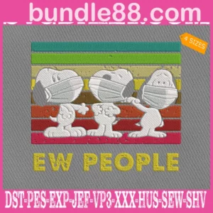 Ew People Snoopy Wear Facemask Embroidery Files