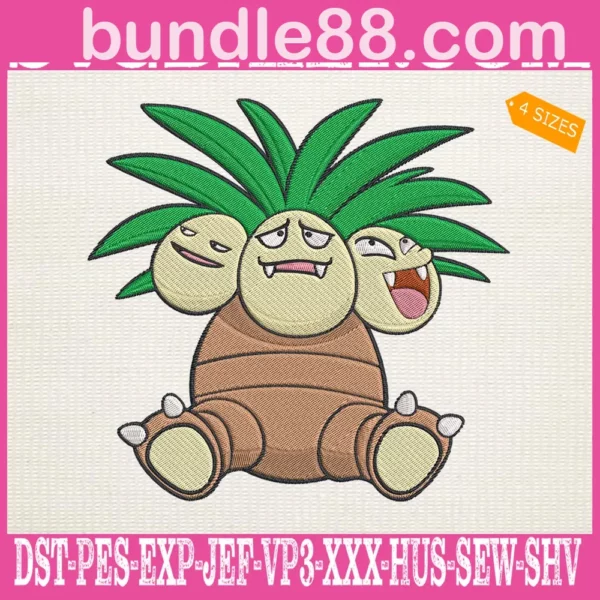 Exeggutor Pokemon Embroidery Design