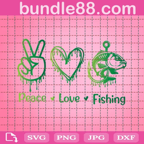 Fishing Svg, Peace Love Fishing Svg