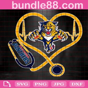 Florida Panthers Heart Stethoscope Svg