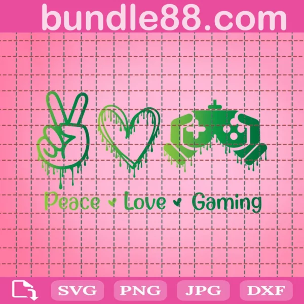 Gaming Svg, Peace Love Gaming Svg